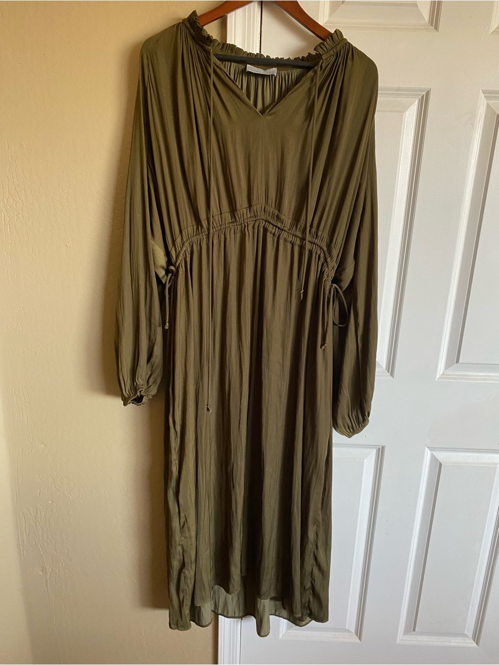 Modern Citizen 3X Olive Green Boho High Low Maxi Dress Dolman Sleeve